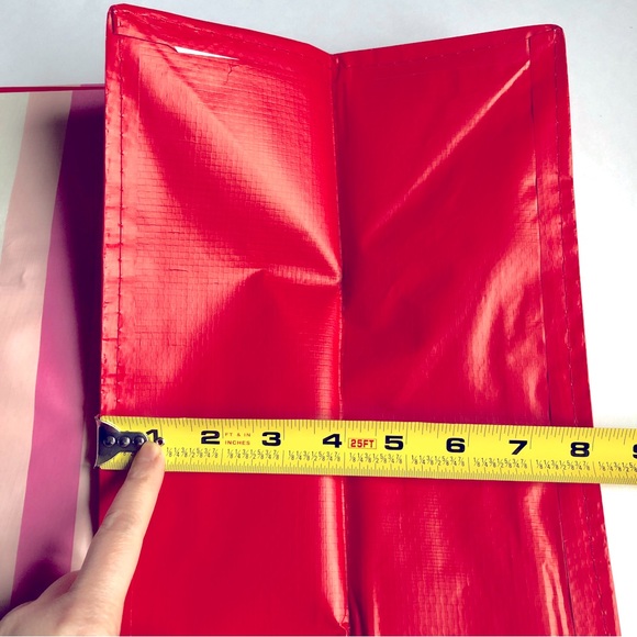 3/$15 NEW EARTHWISE Reusable Grocery Bag Pink Stripes 13.5” - Picture 7 of 16